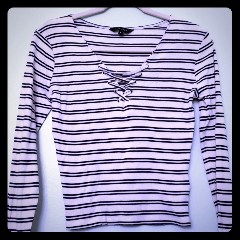 Striped long sleeve top